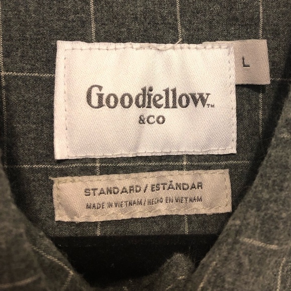 GOODFELLOW Shirts Men's L/XL Gray Yellow Multicolor Button Down Striped Bundle - Picture 10 of 16